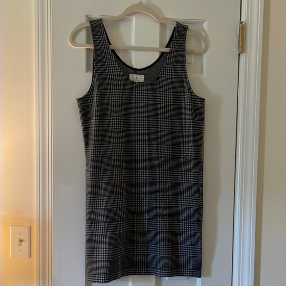 Classic Black and White Checkered Dress